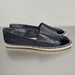 Tory Burch Color Block Flat Espadrille Nappa & Patent Leather